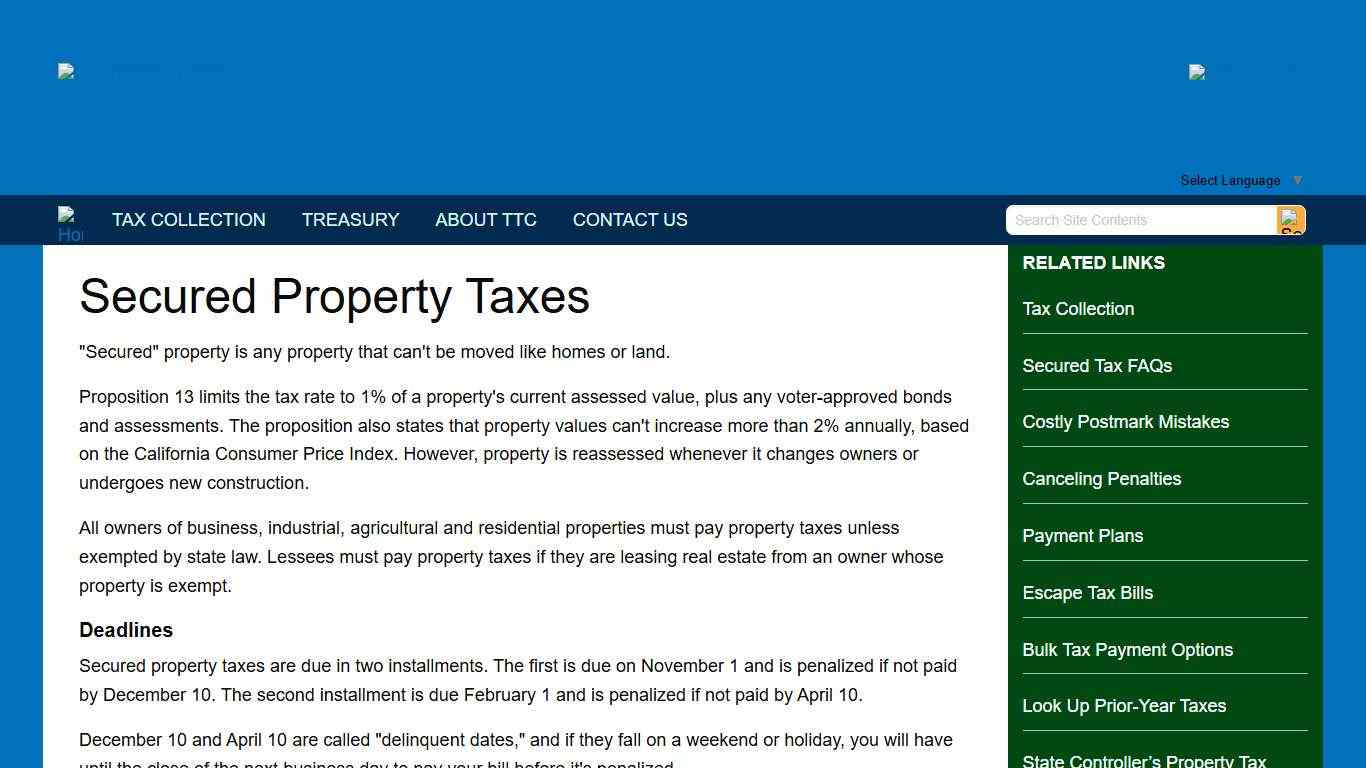 Secured Property Taxes